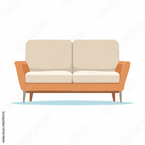 Canapé stylisé vectoriel en design plat minimaliste