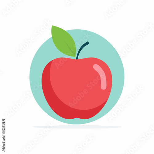 Pomme stylisée vectorielle pour illustration minimaliste