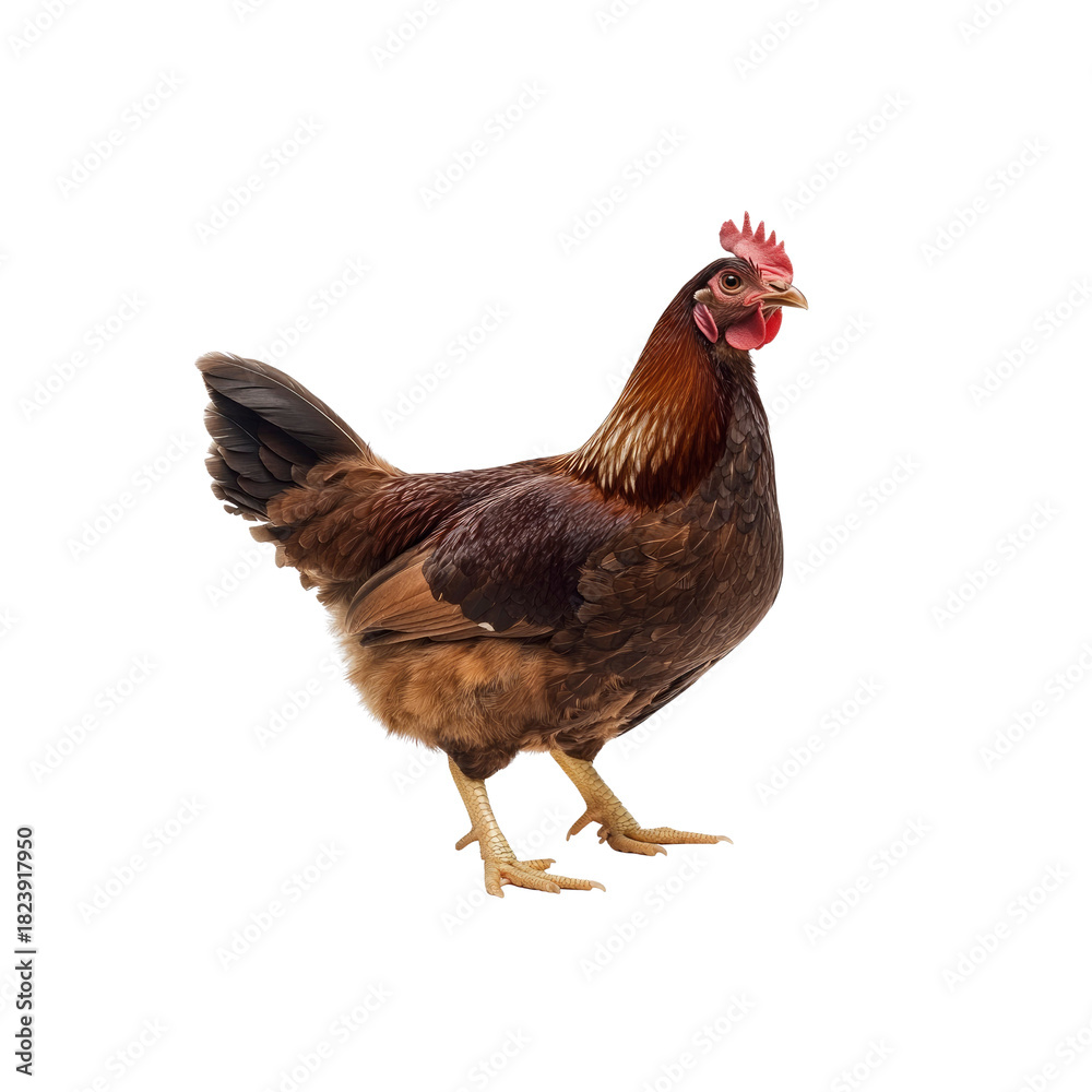 Fototapeta premium Brown chicken isolated on Transparent Background