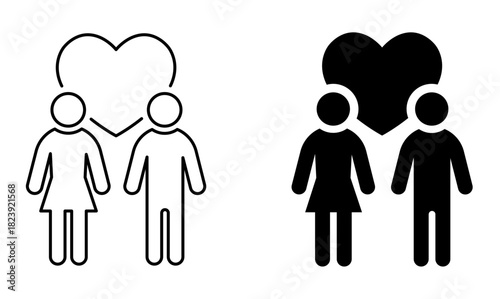 Couple icon. Falling in love. Romance, Marriage, Flirting, Valentines day