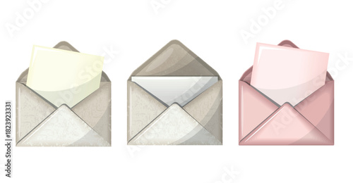 Three vintage postal envelopes with letters