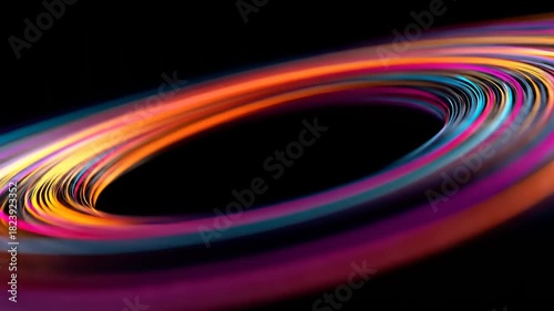 Abstract colorful swirls against black background for creative projects