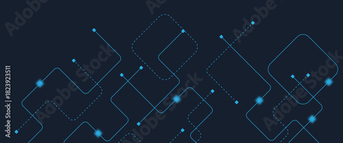 Abstract digital AI circuit board background with tech icons. Digital technology motherboard texture design. Engineering circuit board concept for poster, header, banner, website, presentation