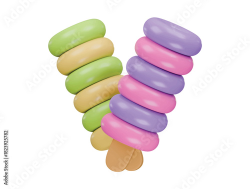 twister ice cream icon 3d illustration render