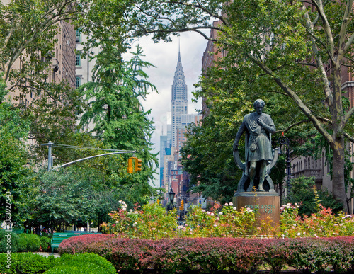 Gramercy Park in New York City during the summer