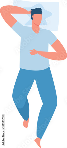 Person sleeping comfortably in bed or relaxing