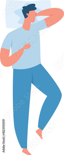 Person sleeping soundly feeling comfortable and relaxed