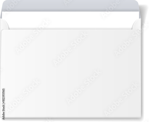 White open envelope with blank card inside