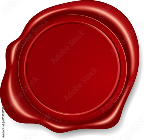 Red wax seal for official document certification