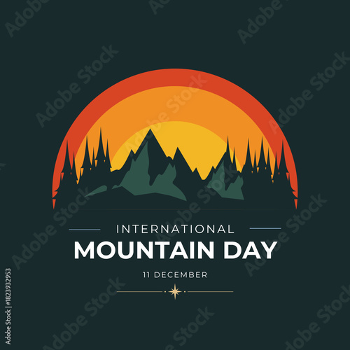 vector graphic of international mountain day good for international mountain day celebration. flat design. flyer design.flat illustration.