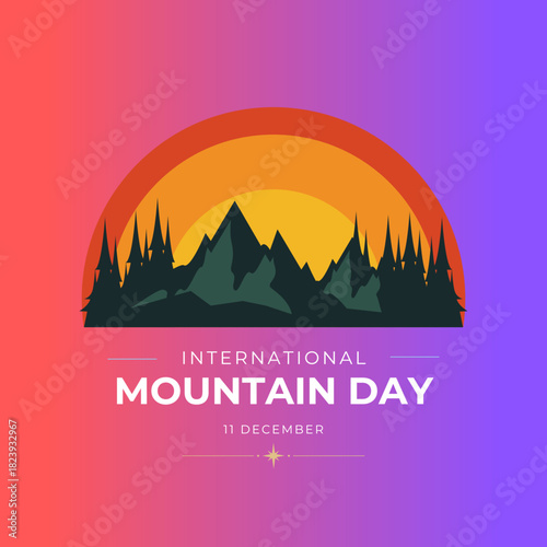 vector graphic of international mountain day good for international mountain day celebration. flat design. flyer design.flat illustration.