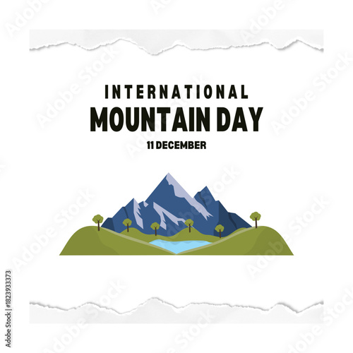 vector graphic of international mountain day good for international mountain day celebration. flat design. flyer design.flat illustration.