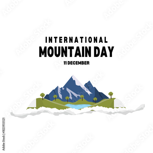 vector graphic of international mountain day good for international mountain day celebration. flat design. flyer design.flat illustration.