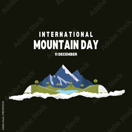 vector graphic of international mountain day good for international mountain day celebration. flat design. flyer design.flat illustration.