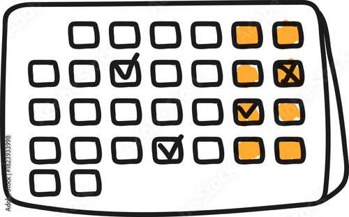 Calendar marking important dates and scheduling tasks