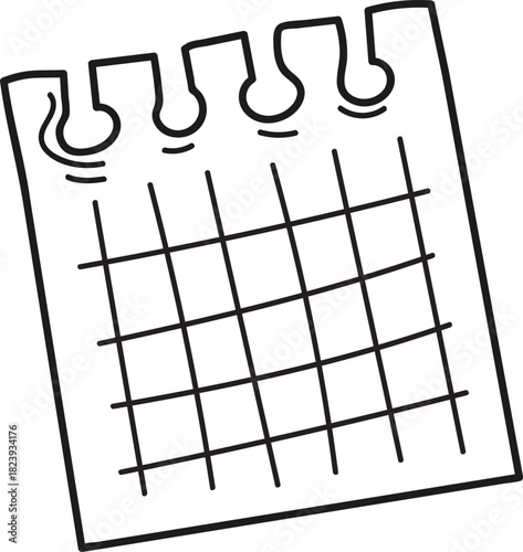 Blank notebook paper grid for planning schedule
