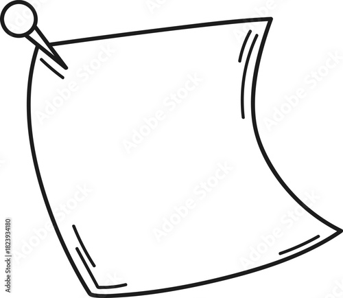 Blank notice paper pinning a reminder message