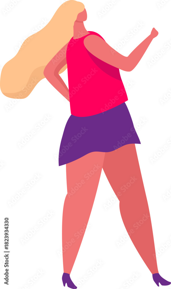 Fototapeta premium Confident blonde woman standing with hand on hip