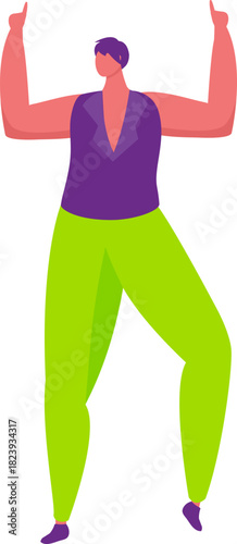 Person raising arms pointing up celebrating success