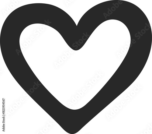 Hand drawing heart outline symbolizing love and emotion