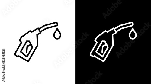Gas Pump Nozzle  White Icon Set Design