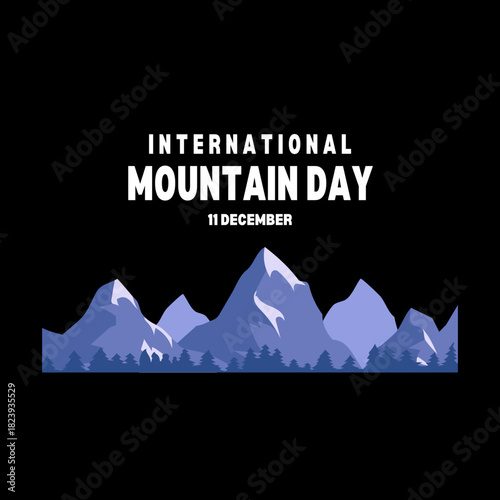 vector graphic of international mountain day good for international mountain day celebration. flat design. flyer design.flat illustration.