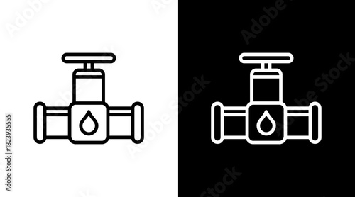 Pipeline Valve  White Icon Set Design