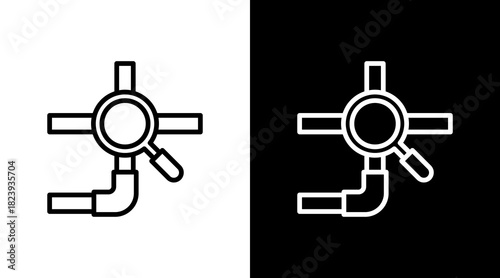 Pipeline Inspection Tool  White Icon Set Design