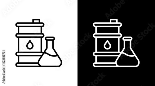 Oil Analysis Lab  White Icon Set Design