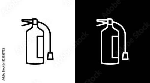 Fire Extinguisher  White Icon Set Design