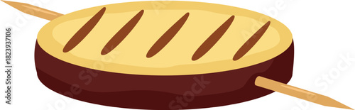 Grilled eggplant slice on skewer for healthy food