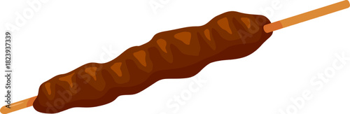 Grilled kebab on a stick, a popular snack