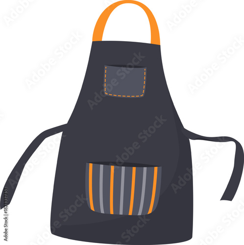 Chef cooking uniform dark apron vector illustration