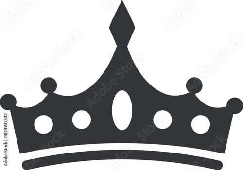 Gray crown icon representing royalty and leadership concept