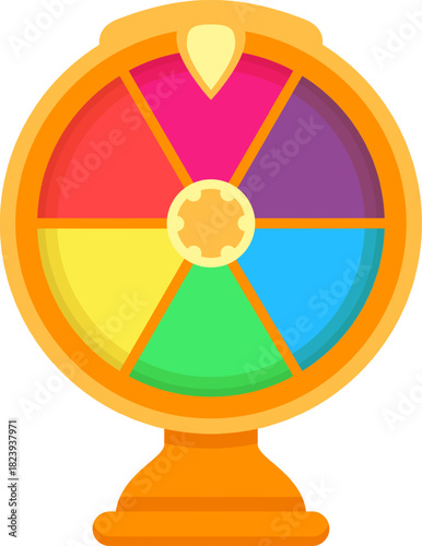 Colorful spinning wheel of fortune game icon