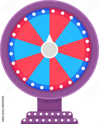 Spinning wheel of fortune game choosing a prize