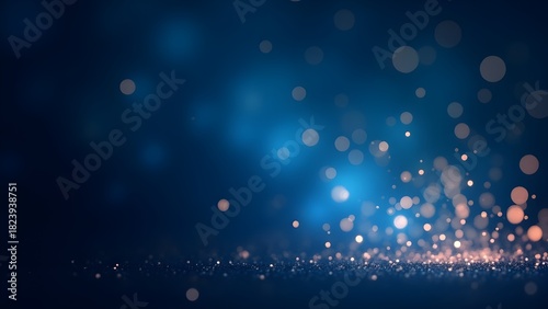 Glowing Blue Particles on Abstract Background