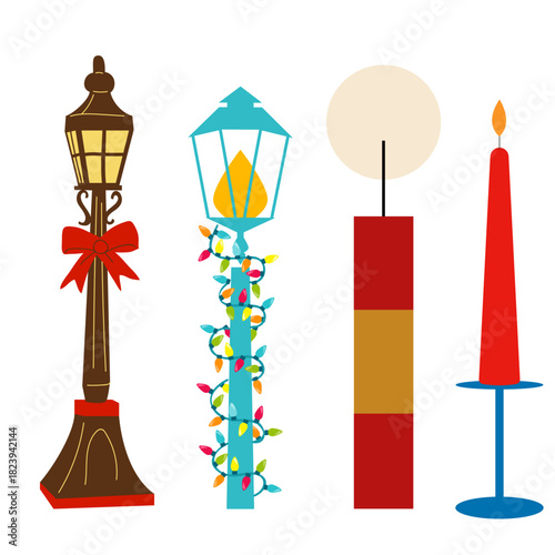 Festive Holiday Lights and Candles