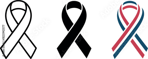 Awareness Ribbons in Various Designs Representing Support and Solidarity for Important Causes Worldwide