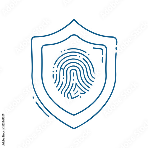 Fingerprint shield illustration for fintech developers and financial institutions in biometric security solutions