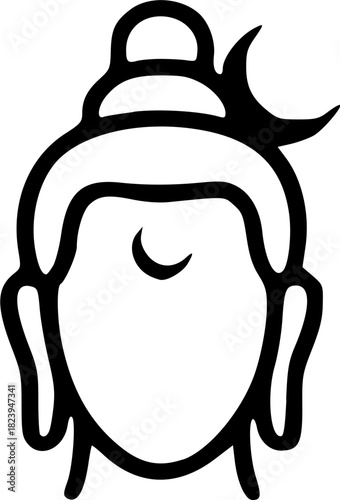 Minimal Lord Shiv Silhouette Logos in Black Vector