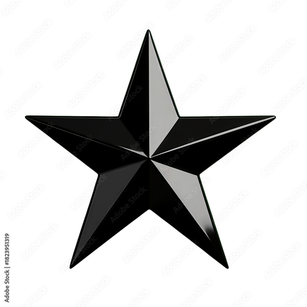 Obraz premium Five-Pointed Star with Metallic Reflection