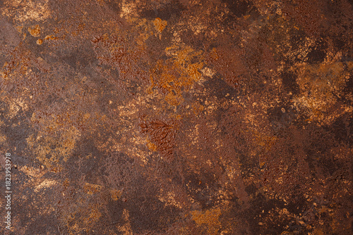 Rusty metal texture with rich brown and orange oxidation patterns