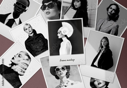 Realistic Retro Frames Mockup