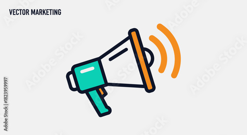 Marketing Icon A Vector Illustration of a Megaphone, Symbolizing Promotion and Advertisement Strategies