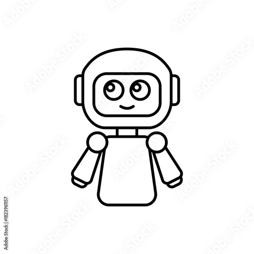 Ai agent line icon vector design