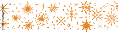 Christmas holidays border set gold decorations pattern eps