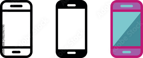 Mobile Phone Icon Collection in Vector Format for App Development and Graphic Design Projects