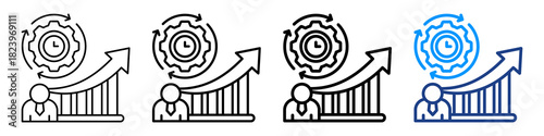 Efficiency Improvement Icon Different Style Outline Collection Set.