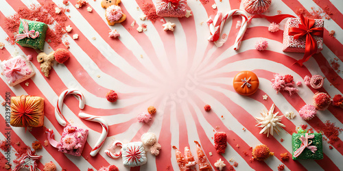 Candy Cane Lane Christmas celebration flat lay